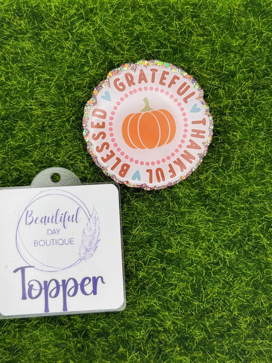 Grateful thankful blessed pumpkin-pink