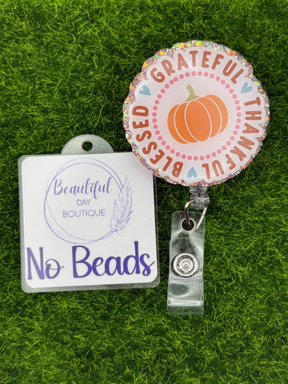 Grateful thankful blessed pumpkin-pink