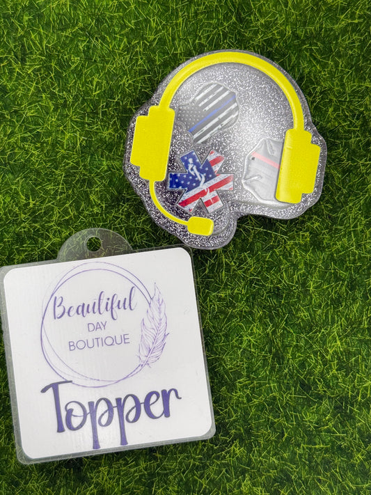 First responder head set-black glitter-shaker
