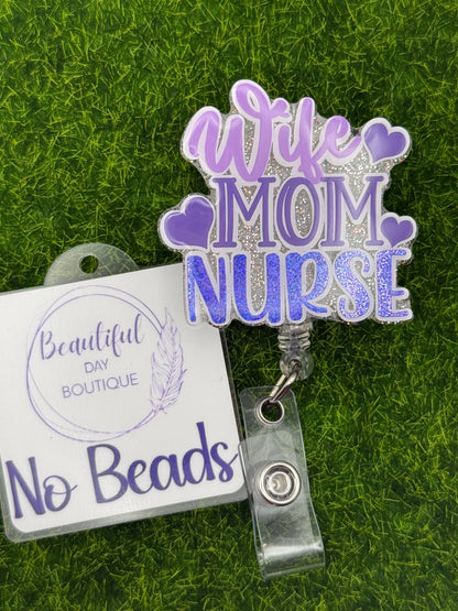 Wife mom nurse-purple
