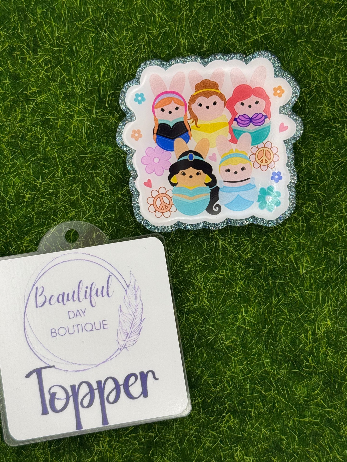 Princess peeps-teal glitter