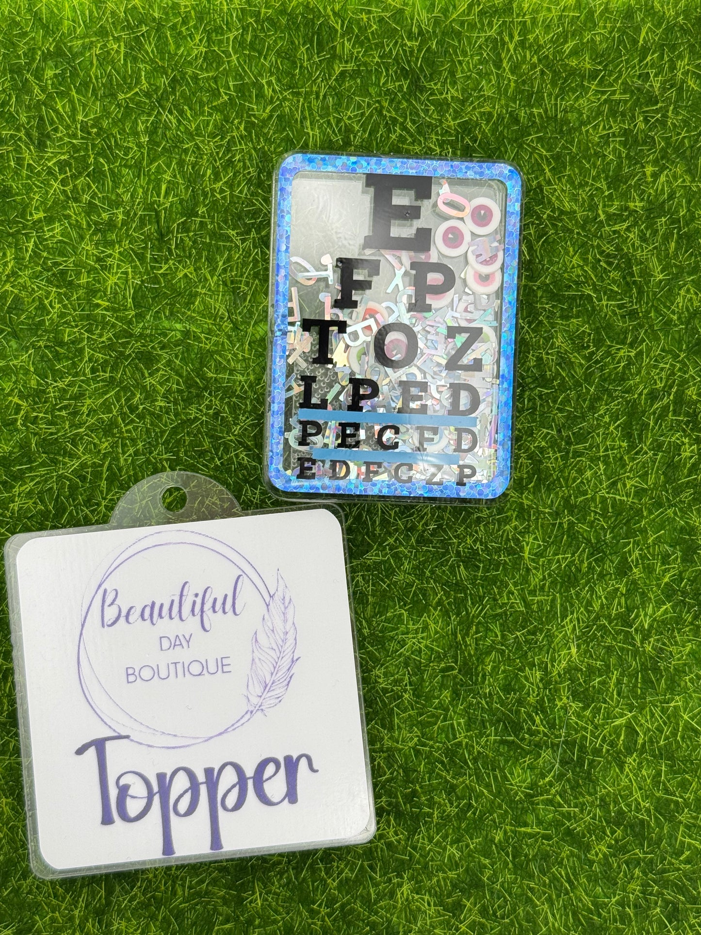 Eye chart shaker-blue