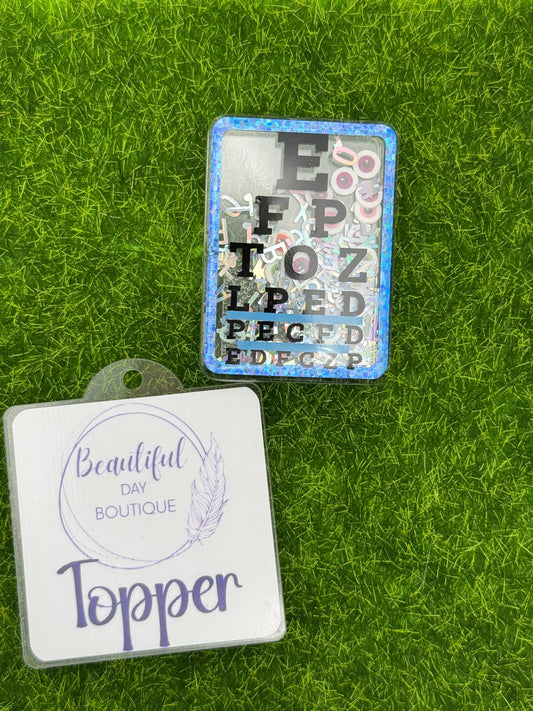 Eye chart shaker-blue