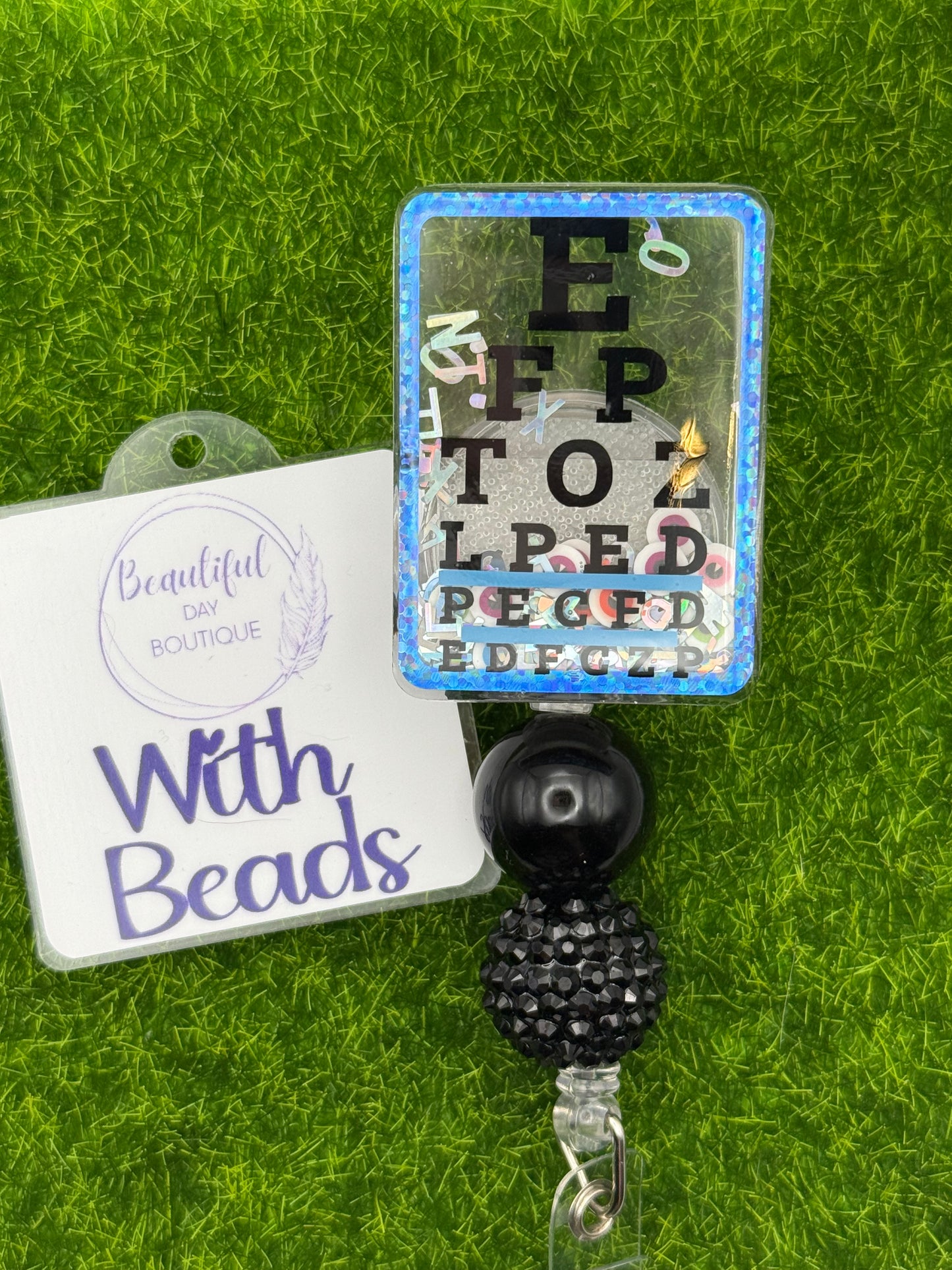 Eye chart shaker-blue