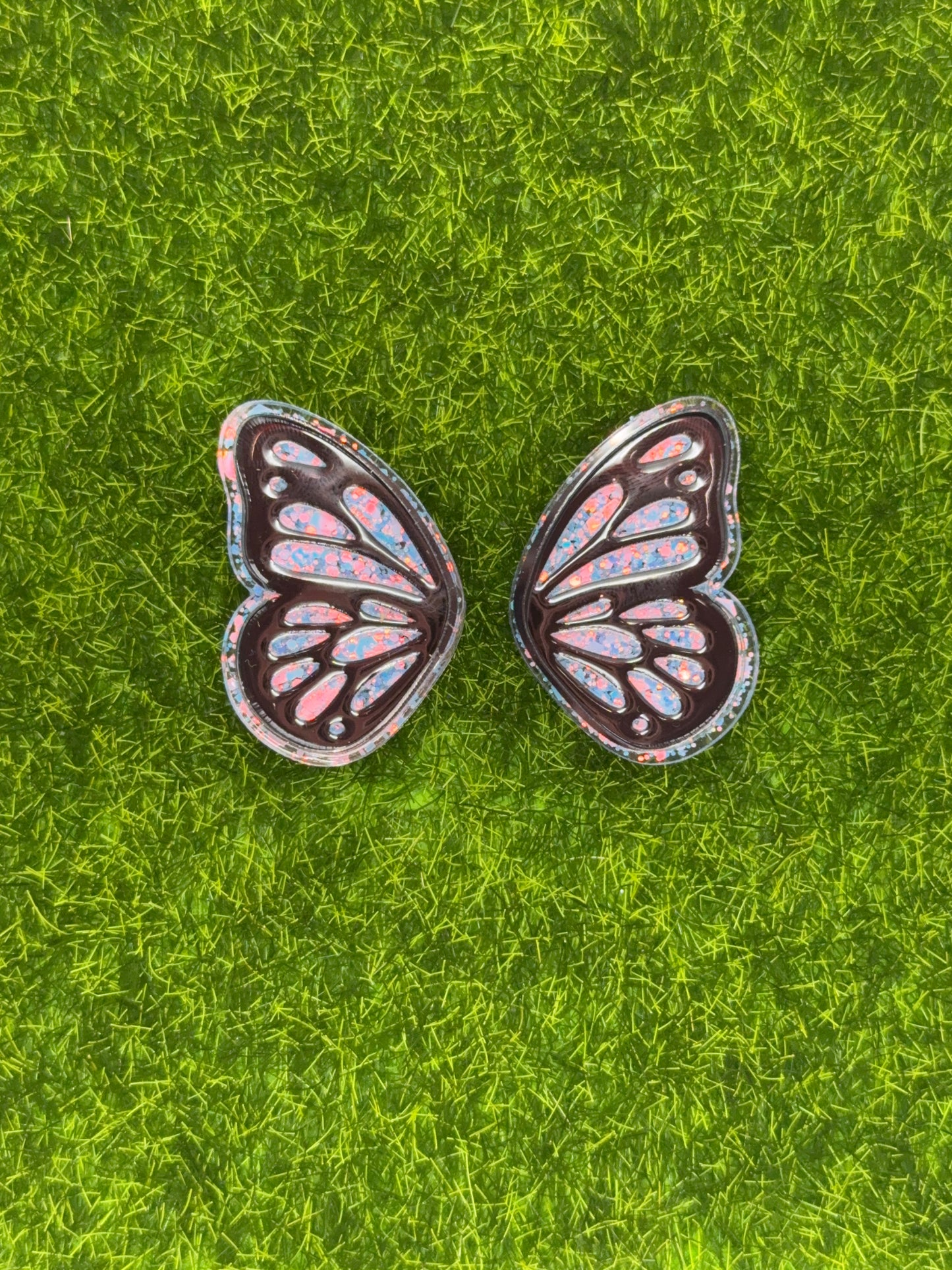 Butterfly wings blue glitter X-Ray markers