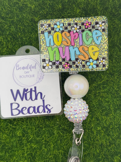 Hospice Nurse-retro daisies