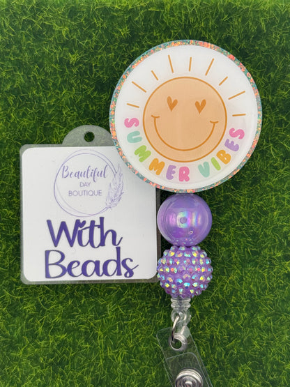 Summer vibes-circle blue glitter