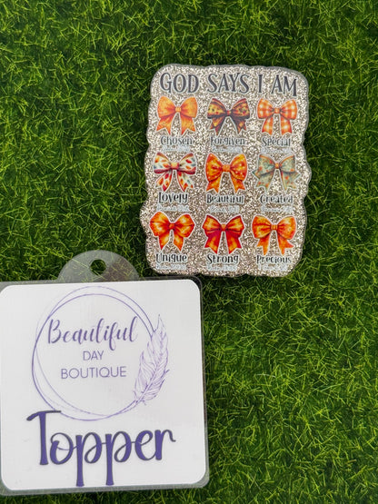 God says I am-orange bows