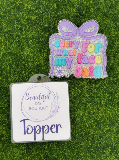 Sorry for what my face said-purple bow