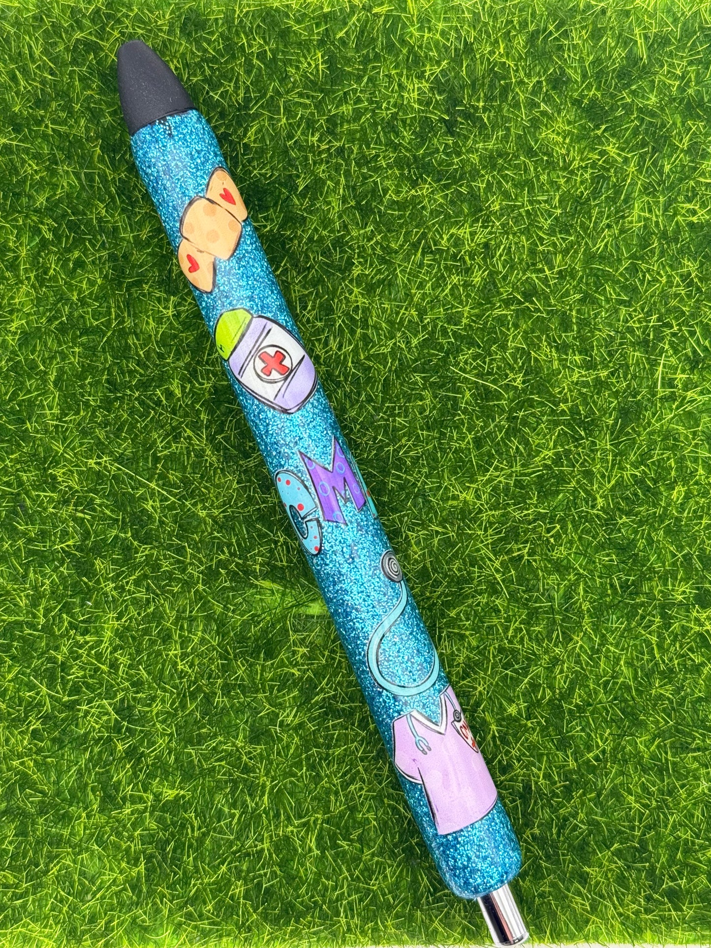 CMA Blue glitter inkjoy pen