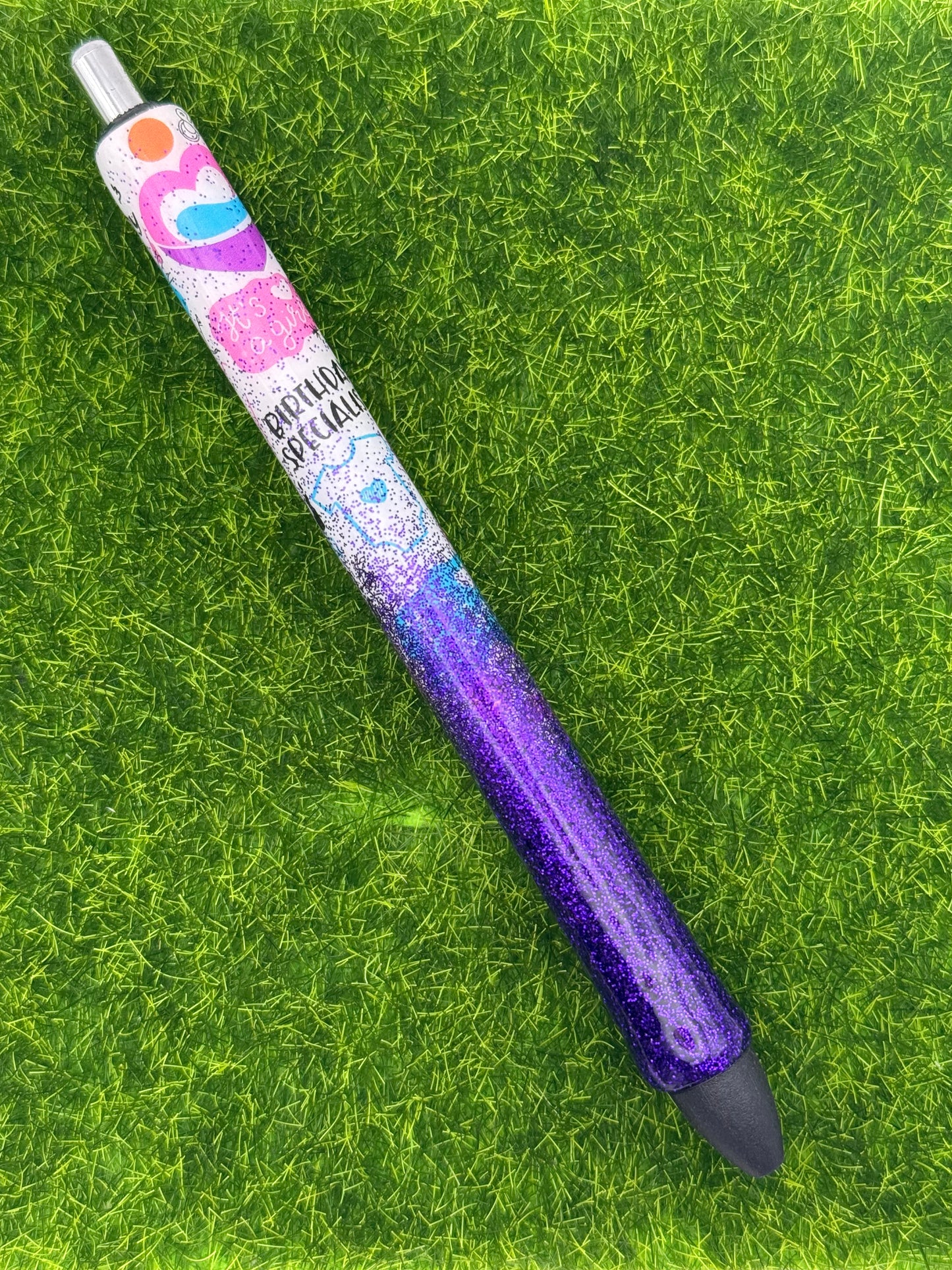 L&D purple glitter inkjoy pen