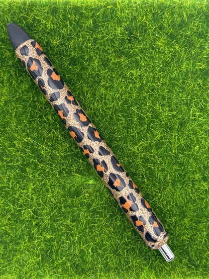 Leopard on gold glitter inkjoy pen