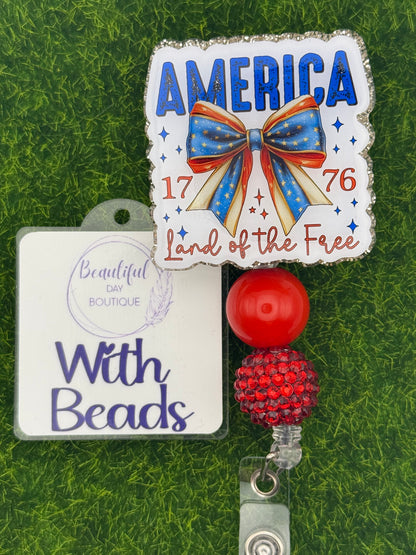 America land of the free-white background