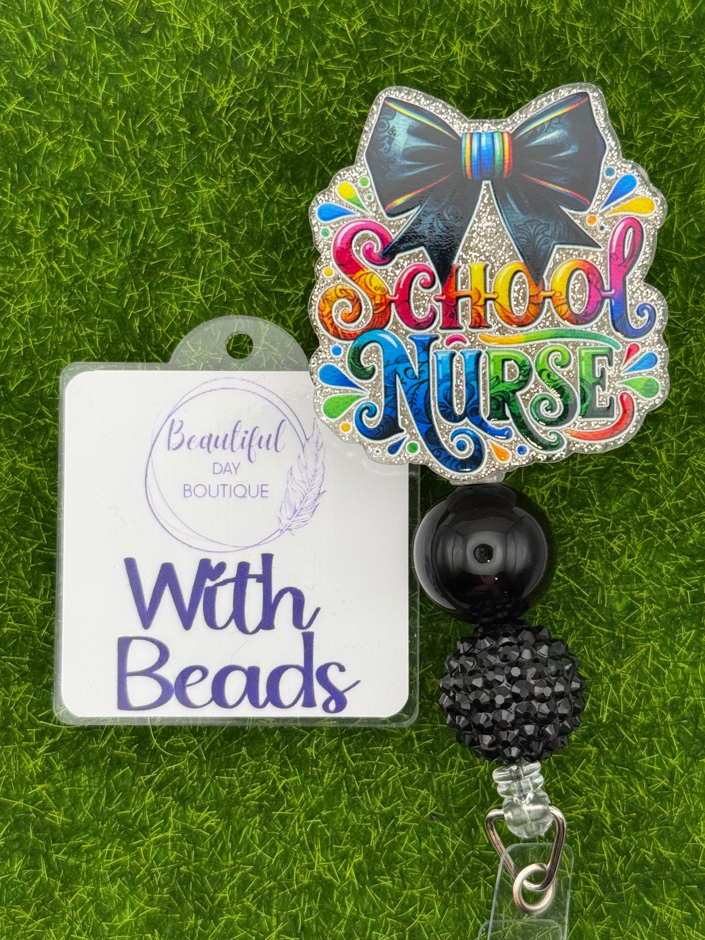 School nurse black bow