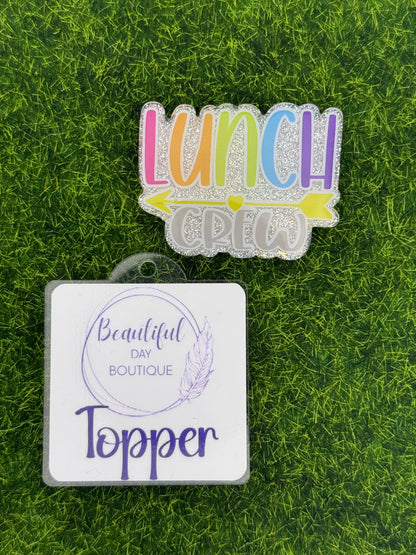 Lunch Crew white glitter