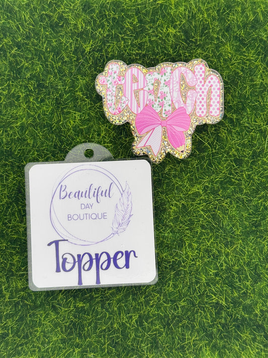 Teach-pink pencil bow