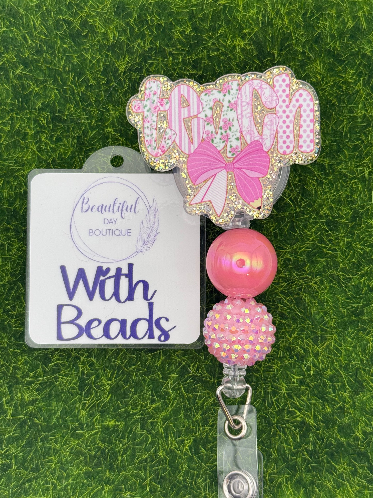 Teach-pink pencil bow