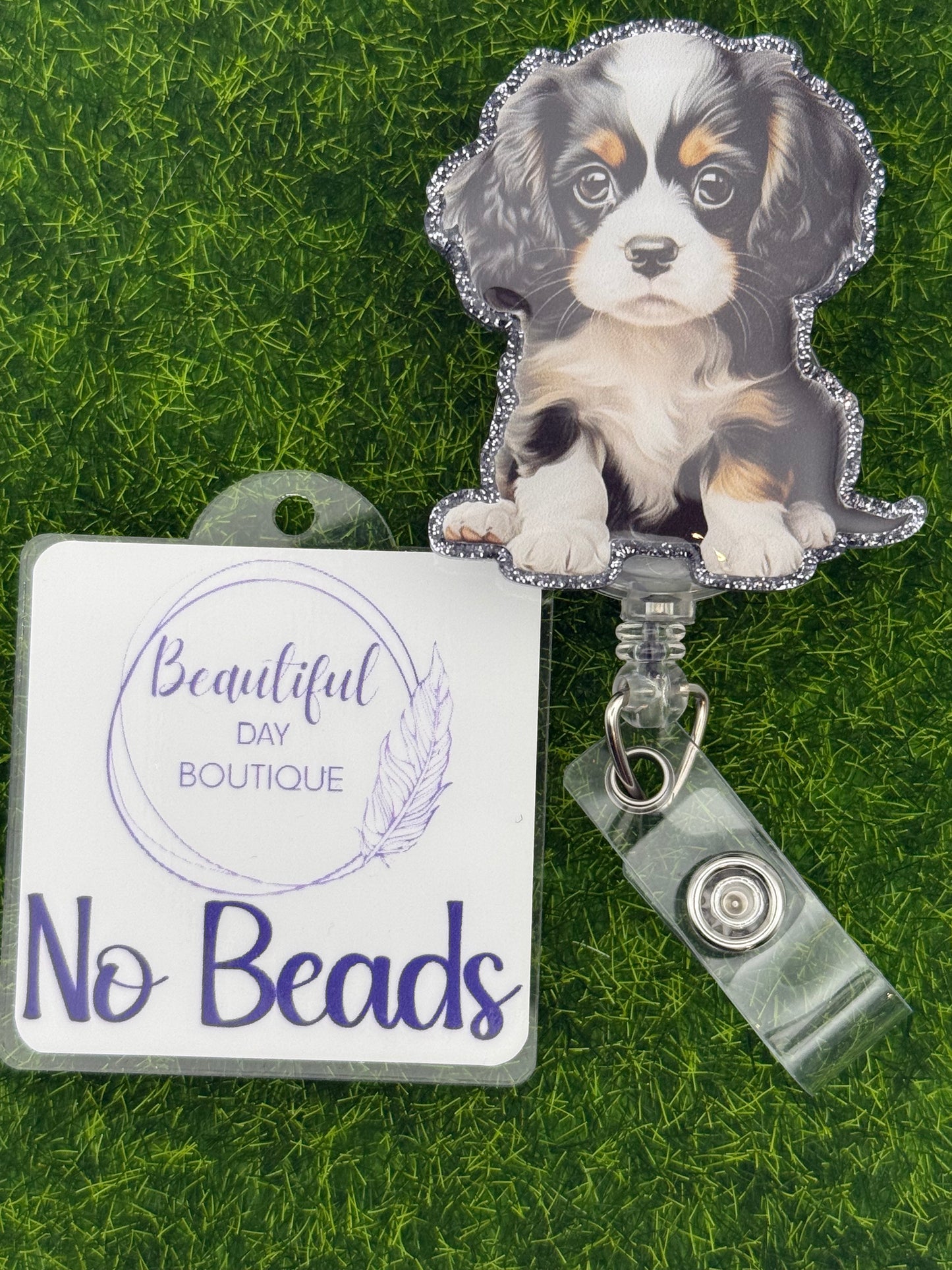 Tri color cavalier King Charles pup