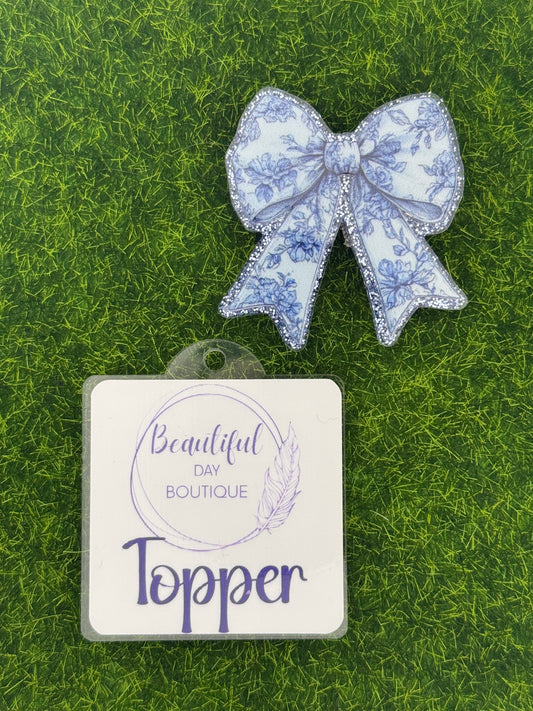 Blue floral bow