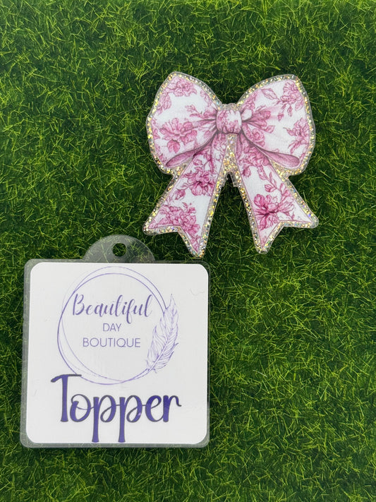 Pink floral bow