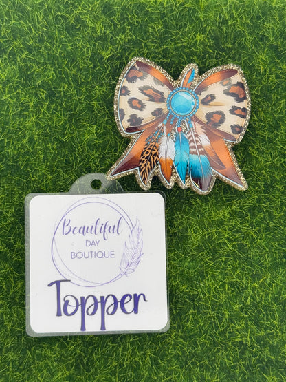 Leopard feather bow