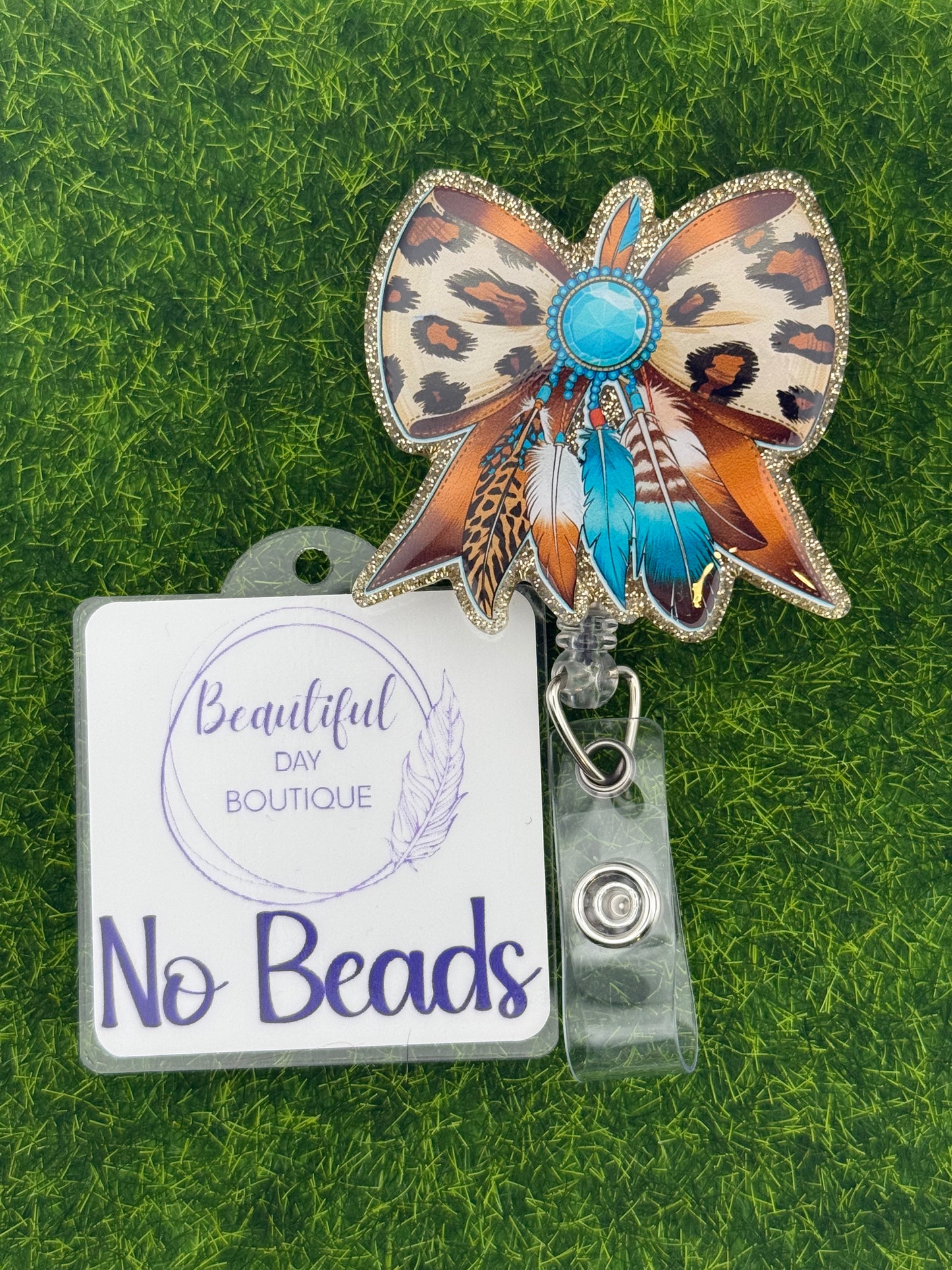 Leopard feather bow