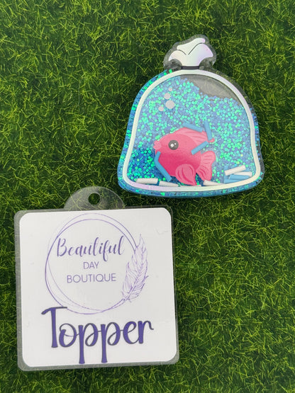 Fish bag shaker-pink fish
