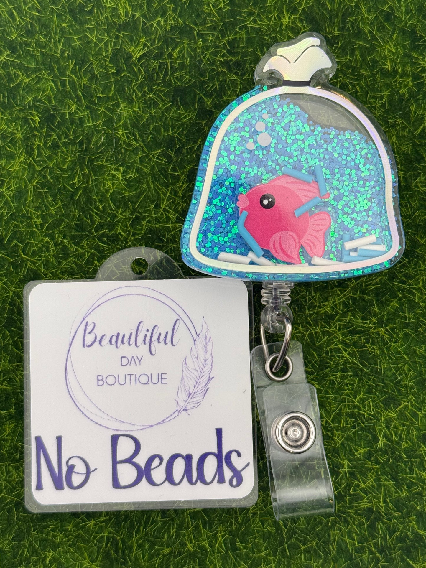 Fish bag shaker-pink fish