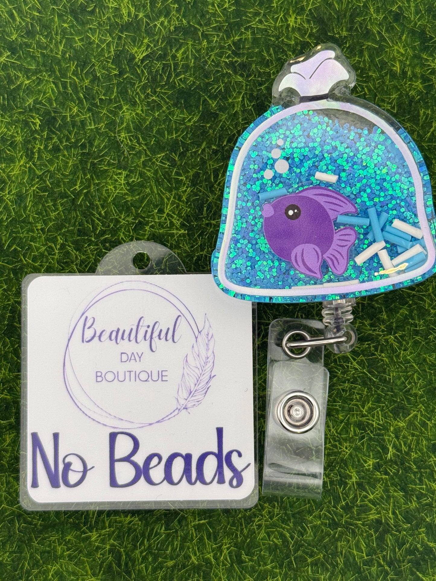 Fish bag shaker-purple fish