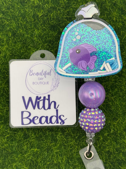 Fish bag shaker-purple fish