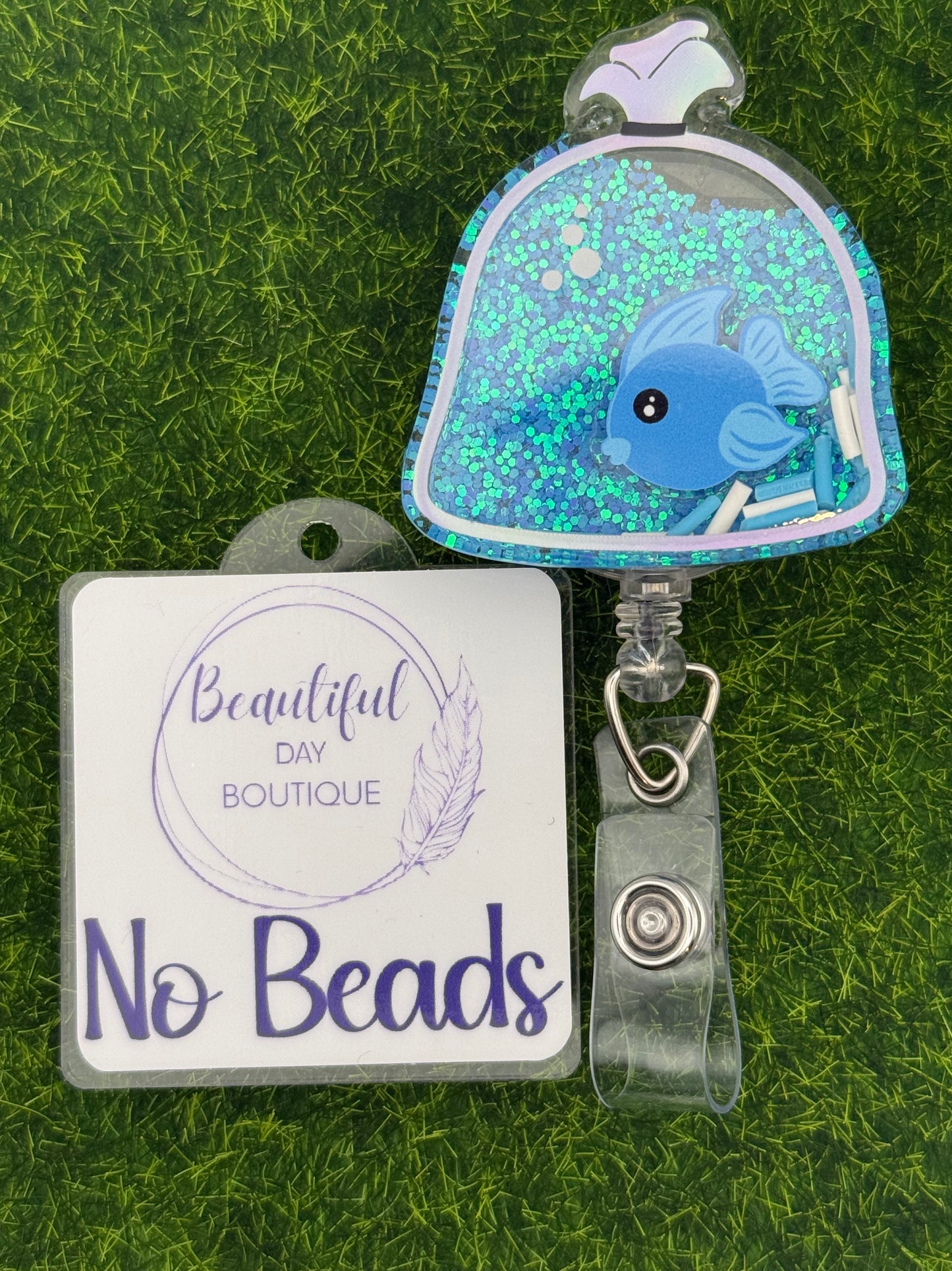 Fish bag shaker-blue fish