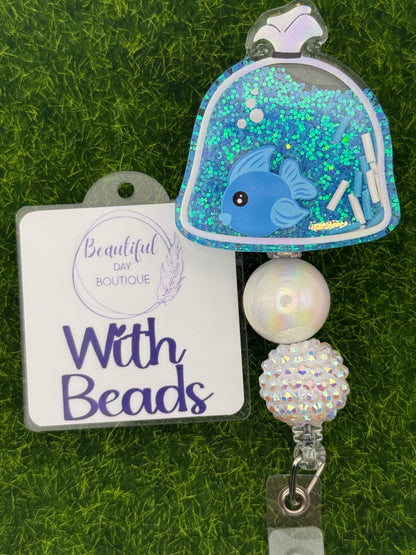 Fish bag shaker-blue fish