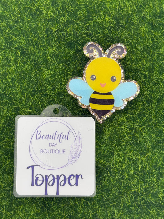 Bee gold glitter blue wings