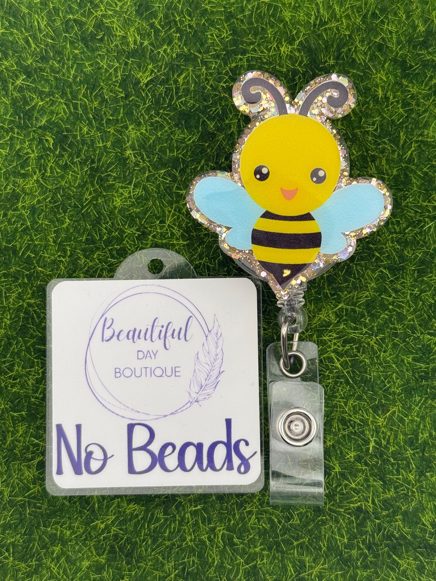 Bee gold glitter blue wings