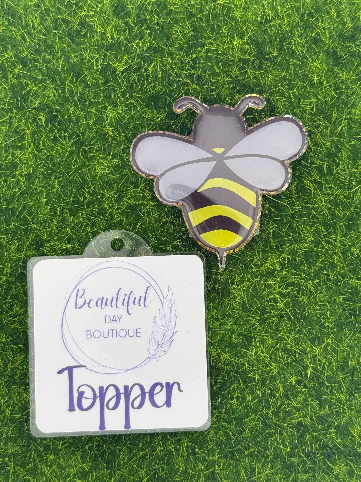 Bee gold glitter gray wings