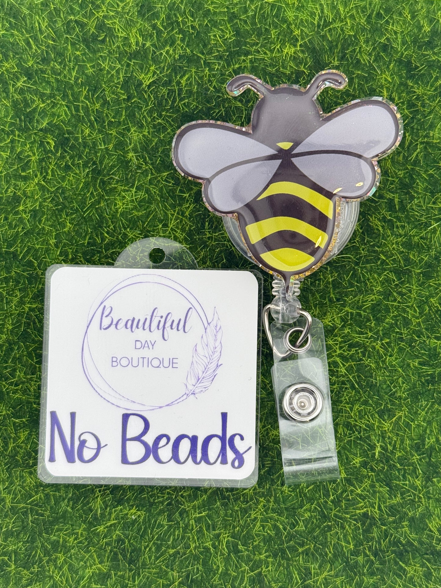 Bee gold glitter gray wings