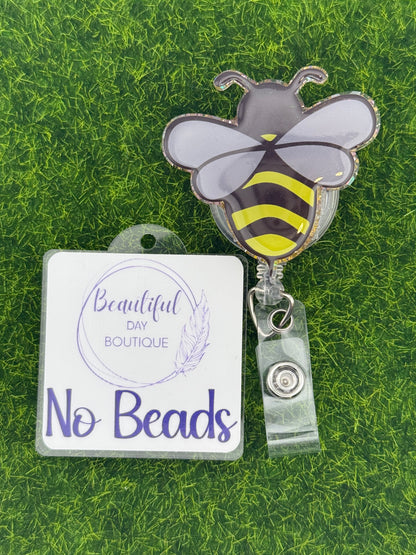 Bee gold glitter gray wings