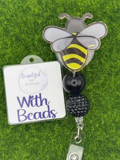 Bee gold glitter gray wings