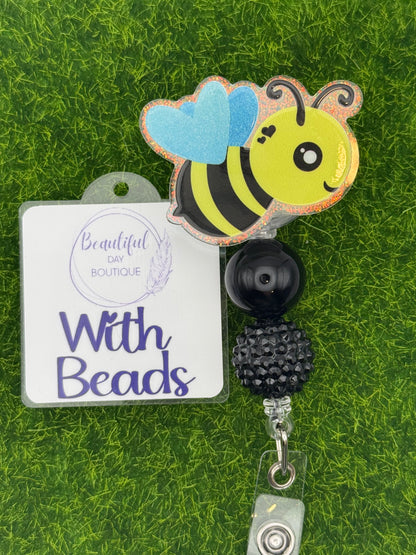 Bee white glitter