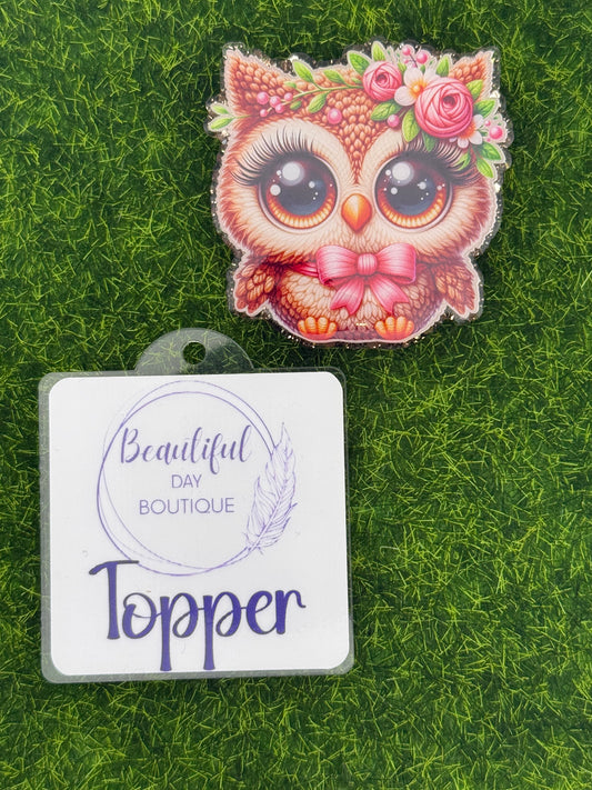 Owl pink bow