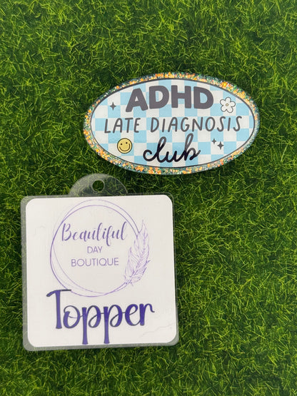ADHD late diagnosis club-blue glitter
