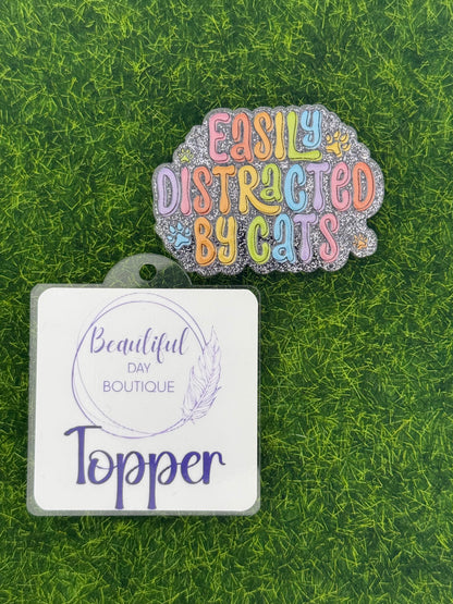 Easily distracted by cats-black glitter
