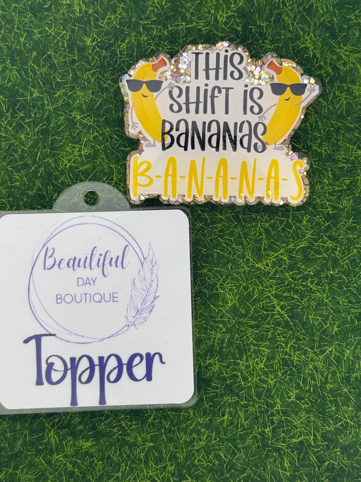 This shift is bananas-gold glitter