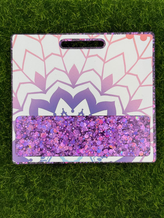 Purple glitter mandala-Badge Buddy