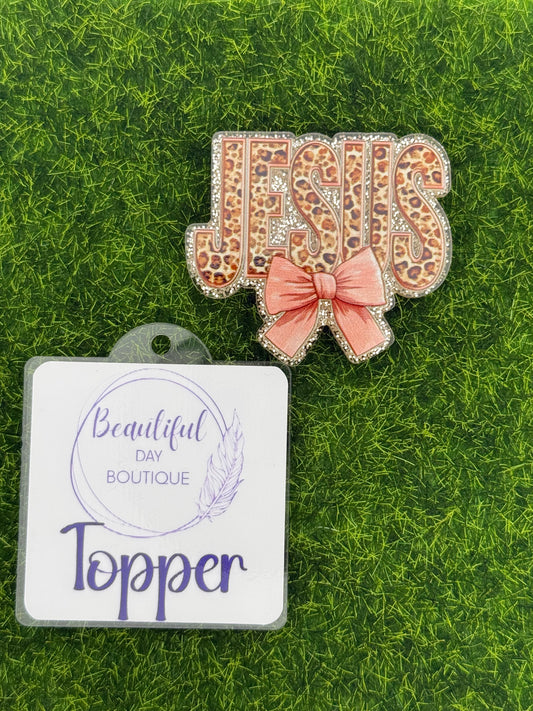 Jesus-leopard-pink bow