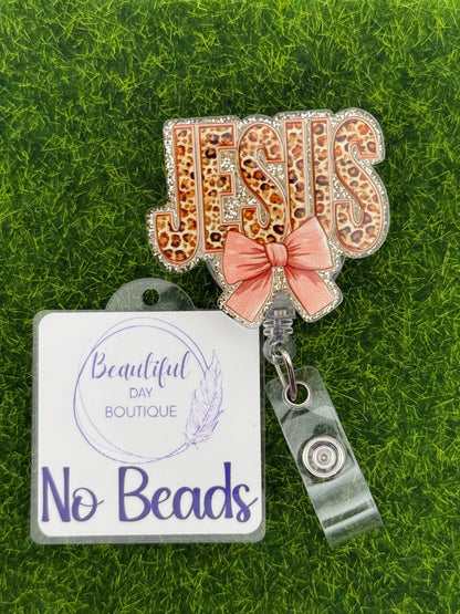 Jesus-leopard-pink bow