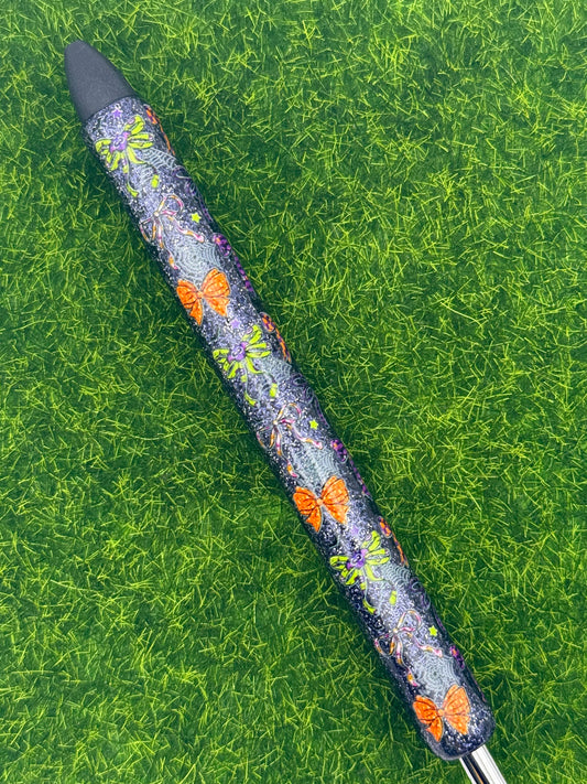 Halloween bows black glitter pen