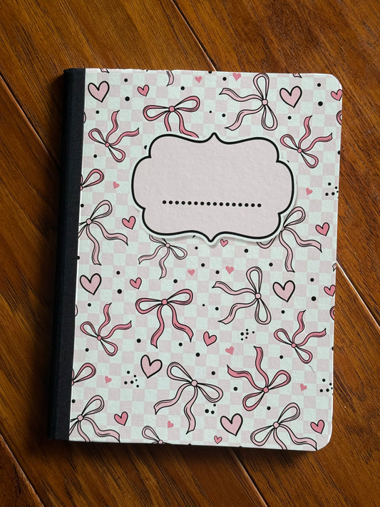 Pink ribbons notebook-wide ruled