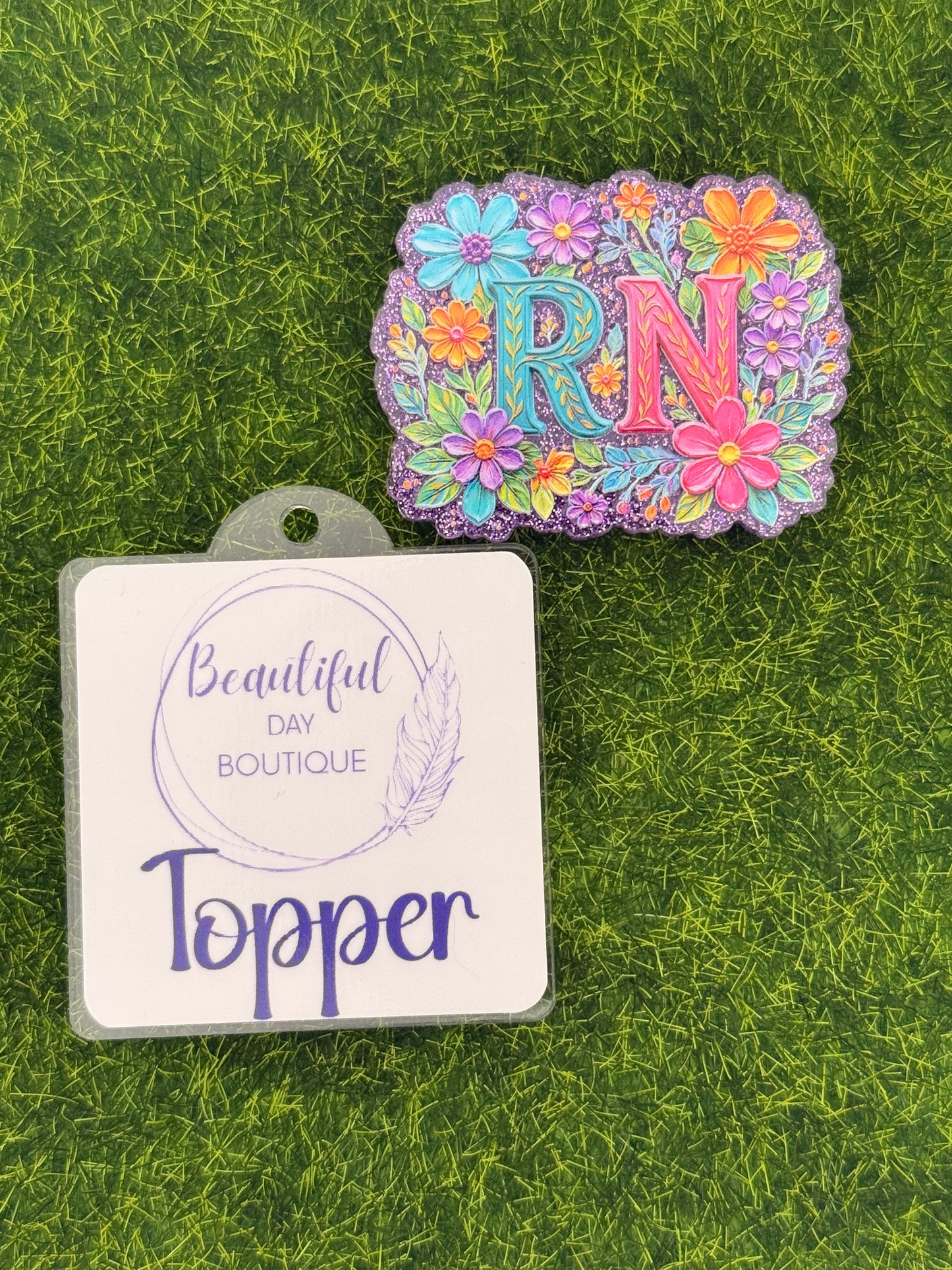 RN Floral-Dark Purple Glitter