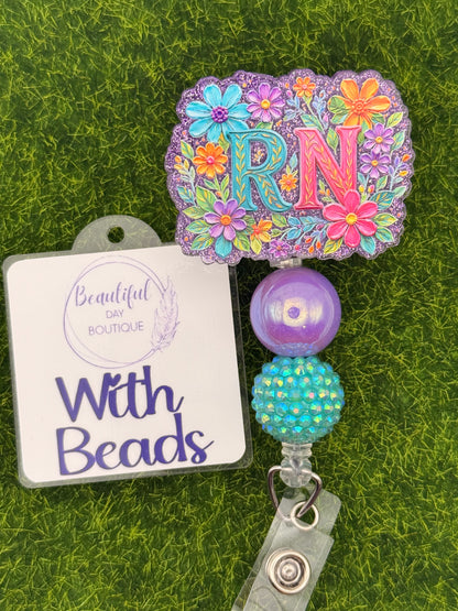 RN Floral-Dark Purple Glitter